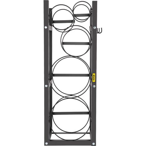 Stockage Bouteille de Gaz Capacité 2x13,6 kg et 3 Autres Petites, Rack pour Bouteille de Fluide Frigorigène en Acier au Carbone, pour Rangement des Bouteilles d'Oxygène, d'Azote, de Réfrigérant (1/5)