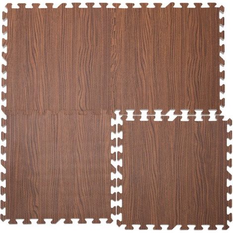 Tapis Sport & Jeu en Mousse aspect bois - 8 Pièces 45 X 45 cm (1/5)