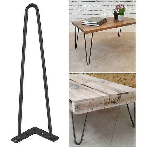 Un ensemble de 4 pieds de table basse design en acier (40,5 cm). (1/5)