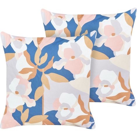 Set of 2 Outdoor Cushions VEREZZI Floral Pattern 45 x 45 cm Multicolour