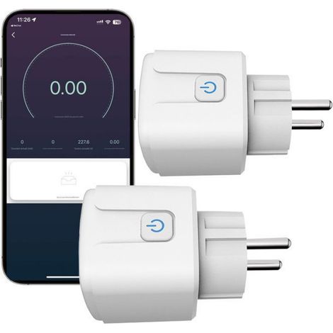 Prise Connectée WiFi -Prise connectée -Suivi de Consommation -Minuterie -Commande vocale -Compatible avec Apple et Android-16A 3680W (1/5)
