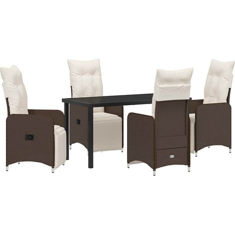 Maison Exclusive - Garten Essgruppe 5 pcs Braun Poly-Rattan (1/5)