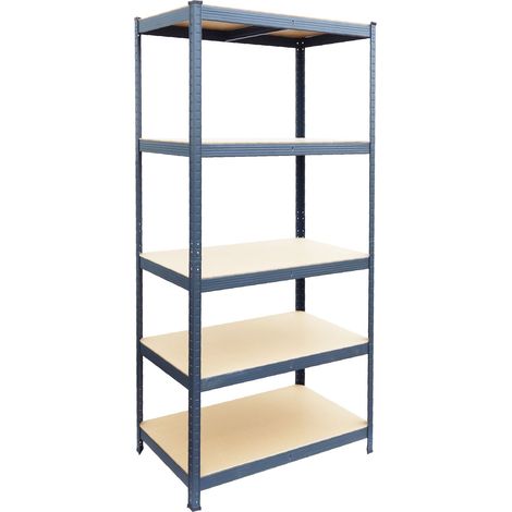 Relaxdays scaffale portacarichi, HxLxP: 180x90x40 cm, 875 kg, 5 ripiani MDF, scaffale cantina a incastro, antracite