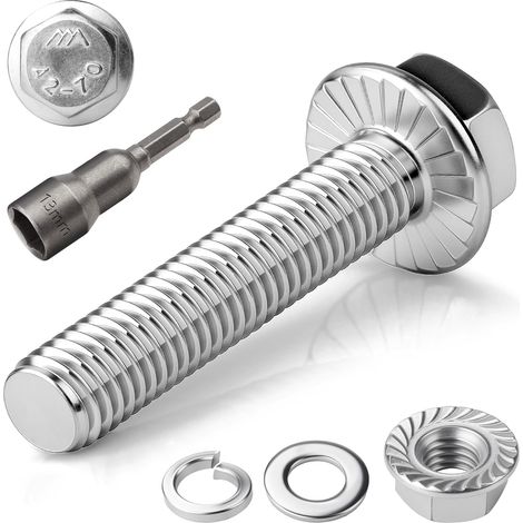 12 Pièces Boulon M8x35mm Vis M8 Kit Acier Inoxydable A2 70 (1/5)
