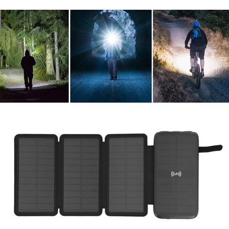 Batterie externe solaire multifonctionnelle étanche 5W avec LED et câble USB pour une utilisation en extérieur. (1/5)