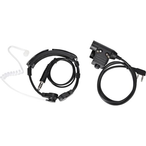 Tube de contrôle de gorge avec connecteur U94 militaire, PTT tactique, casque radio confortable pour talkie-walkie. (1/5)