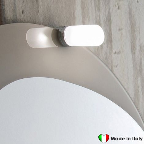 Faretto Con Lampada Alogena COMPAB - Made In Italy - Attacco Su Specchio 4 cm - 33 W - 230 V - Vetro Acidato (1/3)