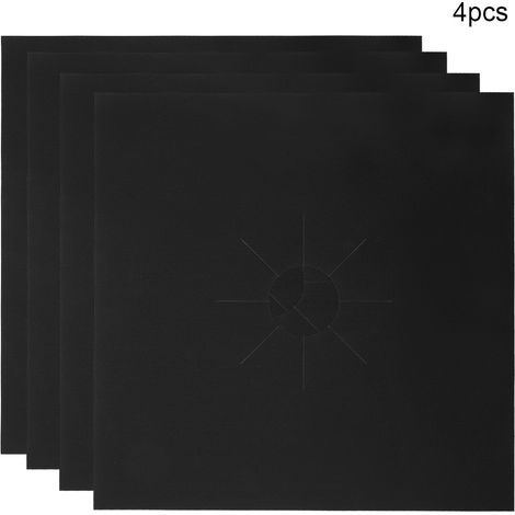 Lot de 4 Tapis de protection, fibre de verre, résistant haute température 260°C, pour brûleur cuisinière à gaz (1/5)