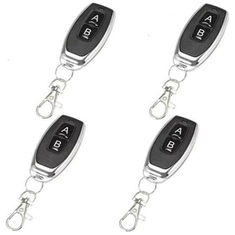Télécommande 433 MHz AB Boutons Matal Transmetteur sans Fil Code d'apprentissage Télécommande Intelligente pour Ouvre Porte de Garage(4 articles) (1/5)