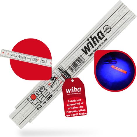 Wiha Mètre pliant Longlife® All in One, 2 m métrique, 10 branches 15 mm (33232) (1/5)