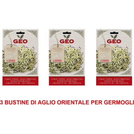3 CONFEZIONI DI SEMI BIO DI AGLIO ORIENTALE PER GERMOGLI 6GR