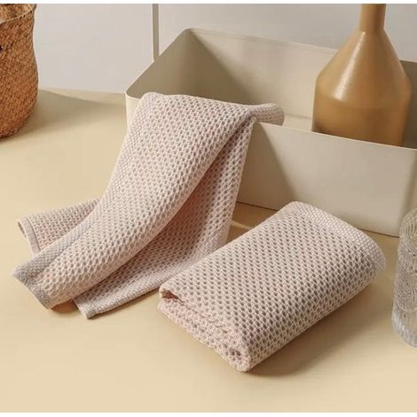 4er-Pack Baumwoll-Wabenhandtücher (34 x 34 cm) – Gästehandtücher – Besonders weiche und saugfähige Handtücher – Für Küche, Bad und Damenhygiene (1/5)