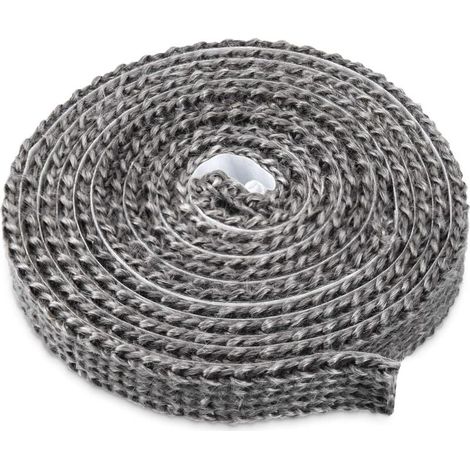 Striscia sigillante autoadesiva per stufe a legna, caminetti e forni, in fibra di vetro, resistente al calore fino a 550°C, dimensioni 3 mm x 20 mm x 3 m, ideale per porte di forni e caldaie