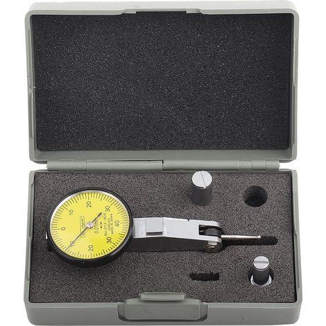 Comparateur à cadran de précision métrique à rails en queue d\'aronde, 0-0,8 mm ± 0,01 mm (1/5)