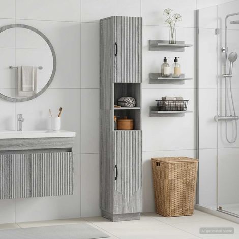 vidaXL Armario de Baño con Estante Abierto HOORN Sonoma gris (1/5)
