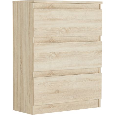 Kleine Kommode mit Schubladen, Sonoma - 76 x 40 x 70 cm - Modern R3 (1/5)