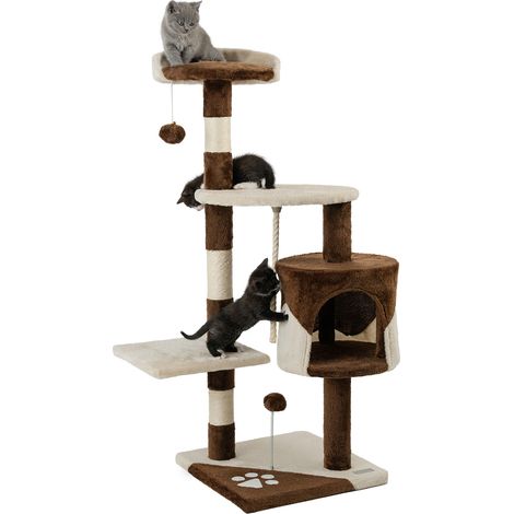 lionto Kratzbaum Kletterbaum Katzenkratzbaum Höhe 112 cm, braun/beige