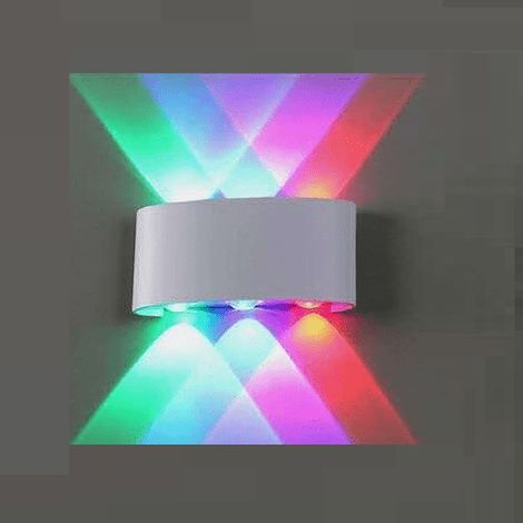 Lampara de pared aplique LED RGB IP20 ovalado  Blanco  6W (1/4)