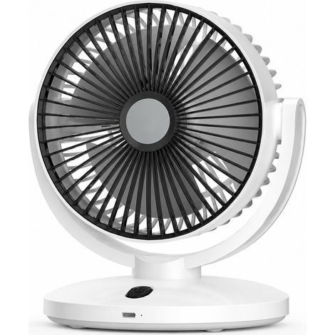 Tischventilator – Elektrischer Tischventilator – Schreibtischventilator – USB-Ventilator – Luftzirkulationsventilator – Wiederaufladbar – 5 Geschwindigkeitsstufen – Leise – Für Büro, Studentenzimmer u