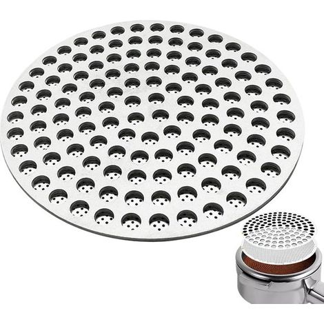 Filtre à café en acier inoxydable 53 mm, qualité alimentaire, compatible machine à expresso, facile à nettoyer, protège le porte-filtre et réduit le temps de nettoyage (1/5)