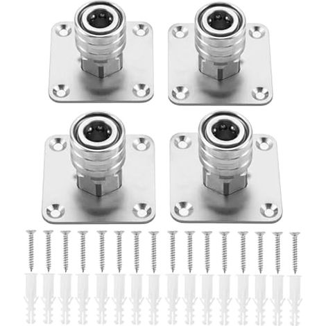 Support mural pour canon à mousse, rack de rangement en acier inoxydable avec raccord rapide 1/4", supports pour buses de nettoyeur haute pression, 20 vis et chevilles incluses (lot de 4) (1/5)