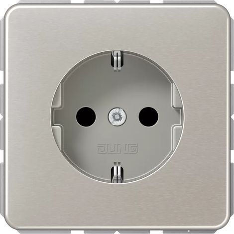 Jung SCHUKO Steckdose, 16 A 250 V , Aluminium eloxiert, Serie CD, platin CD1520PT (1/2)