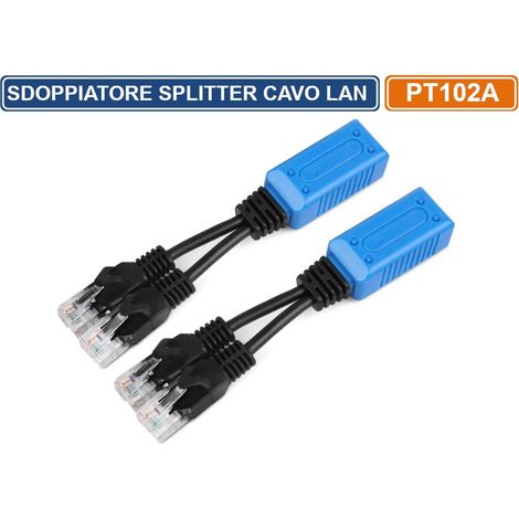 COPPIA ADATTATORE SDOPPIATORE PER CONNESSIONI IP NETWORK LAN RJ45