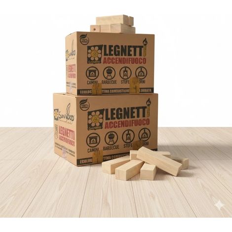 Legnetti Accendifuoco per Barbecue e Camini da 18/20 kg, naturali, rapida accensione (1/5)