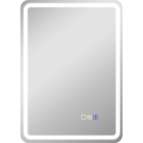 Miroir de salle de bain LED Bluetooth 50 x 70 cm avec fonction antibuee (1/5)