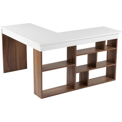 Scrivania in legno "Vesper" 130 x 120 x 72 cm - Noce