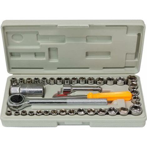 39-teiliger SAE/Metrischer Sechskant-Steckschlüsselsatz (1/4" und 3/8") (1/5)