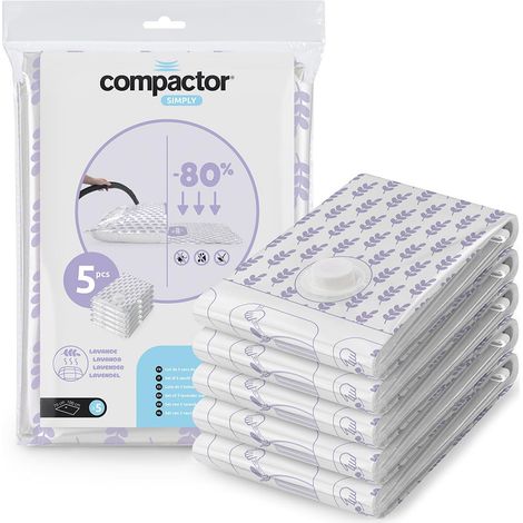 Compactor Confezione da 5 sacchetti per conservazione sottovuoto Compressa profumo di lavanda L trasparente (1/5)