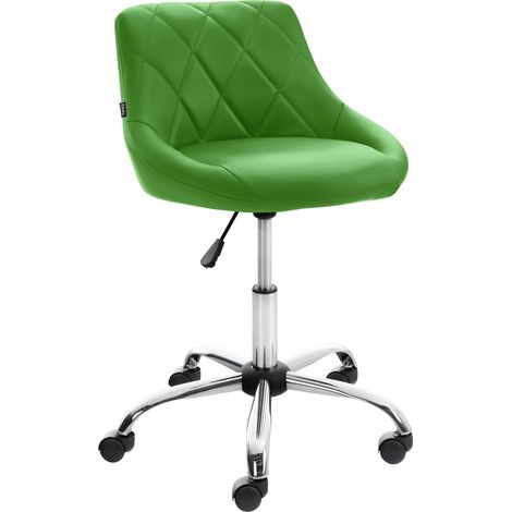 Taburete De Trabajo Lazio Con Ruedas Verde Simil cuero