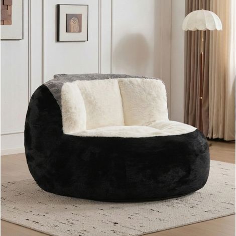 Poltrona pouf gigante multicolore in pelliccia sintetica, senza montaggio HAVRYA (1/5)
