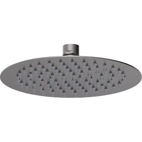 Nuie Brushed Pewter 200mm Round Fixed Shower Head - A7082