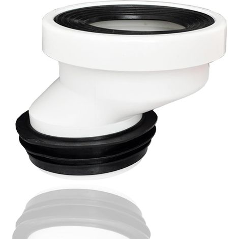 Tuyau de raccordement WC décalé de 5 cm, plastique, excentrique, coudé, rigide - buse de tuyau, évacuation, excentrique droit, raccord de raccordement (1/3)