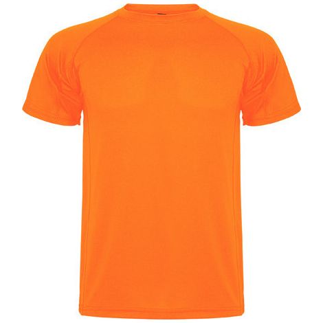 Camiseta técnica de manga corta ranglán para niños MONTECARLO 12 Naranja fluor (1/3)