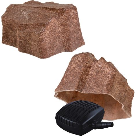 Gartendek Faux rocher cache regard jardin 33 cm rouge