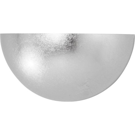 Applique MORITZ in gesso rivestito in foglia argento 25x12.5 cm. (1/2)