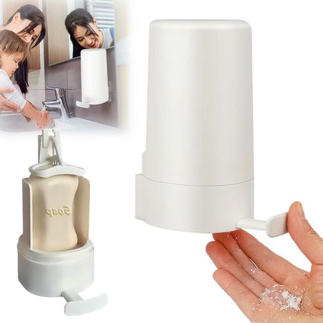 Distributeur de savon en barre, broyeur mural, boîte à savon en poudre pour cuisine, salle de bain, toilettes, lavabo (sans dessiccant) (1/5)
