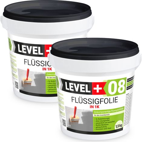 LEVEL+ Flüssigfolie Badabdichtung 1K Dichtfolie L+08 - 3KG