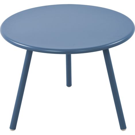 Tavolino rotondo da interno/esterno in polipropilene blu – Ø 60 cm resistente alle intemperie 100009231