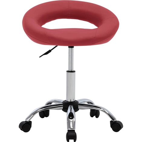 Maison Exclusive - Sedia da Lavoro con Ruote Rossa in Similpelle (1/5)