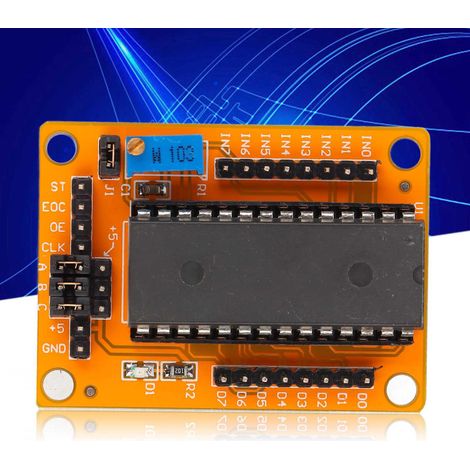 Module A80 ADC0809 de conversion analogique-numérique, voltmètre numérique parallèle 8 canaux (1/5)