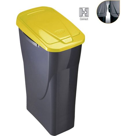 Eimer 25 Liter Ökobehälter mit Deckel gelb 21,5x36x51cm mondex
