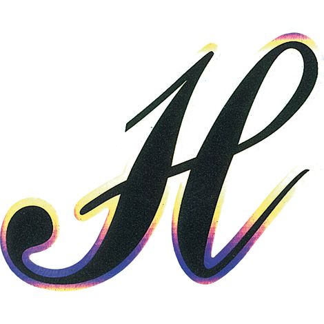 Lettera Adesiva "H" Olografica Colore Nero per Auto e Moto (1/2)