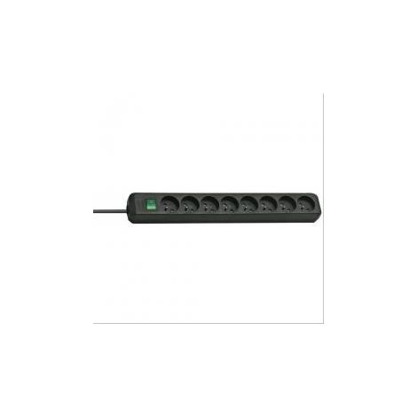 Bloc multiprises cordon 3m avec interrupteur 8x2P+T noir