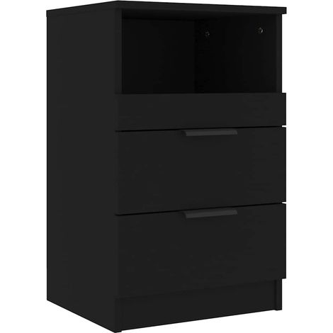 Maison Exclusive - Nachttisch Schwarz Holzwerkstoff