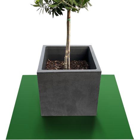 Tapis de jardinière Dessous de Pot de Fleur Majesty, Carré 60 x 60 cm, Vert (1/4)