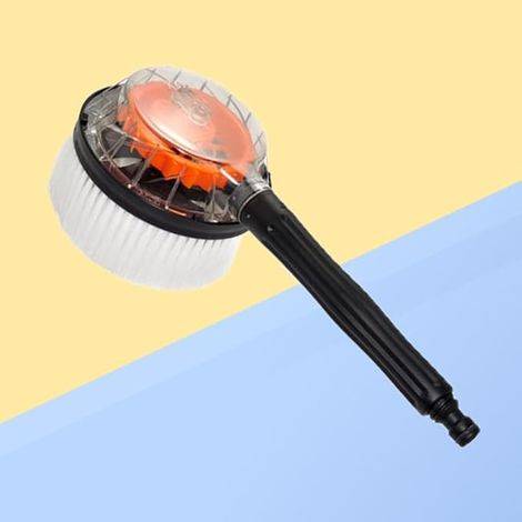 1 x Automatic Rotating Car Wash Brush, Pressure Water Brush, Quick Maintenance Kit without Electricity for Wheel Paint and Bodywork Cleaner (1/5)